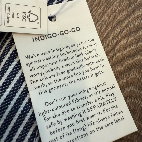 NWT Boden Indigo ticking Stripe dungaree overalls train‎ conductor polar express - Picture 4 of 7